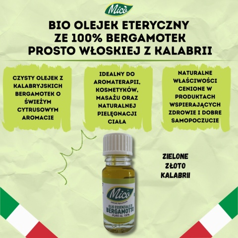 Olejek eteryczny z BIO Bergamotki ESENSJA 100% 10ml