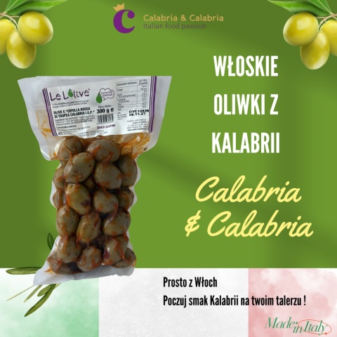 Oliwki zielone z czerwoną cebulą Tropea 300g