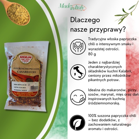 Płatki papryczki chilli Casareccio 80g