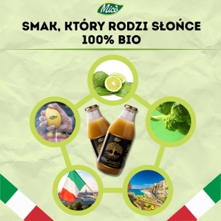 Sok BIO 100% Bergamotka NFC 750ml, prosto z Kalabrii, Eko plantacja MICO