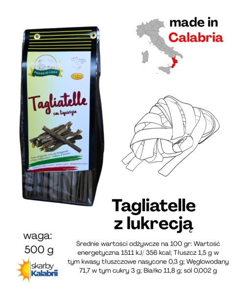 Makaron tagliatelle z lukrecją 500gr